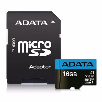 Card de Memorie ADATA Premier MicroSDHC 16GB UHS-I + Adaptor ausdh16guicl10a1-ra1