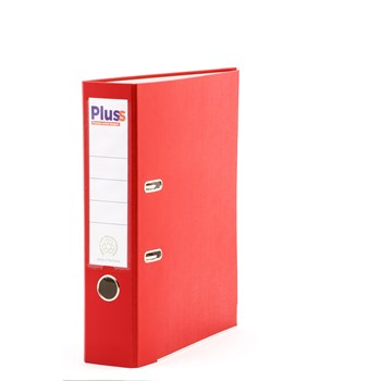 Biblioraft plastifiat, 7.5cm, rosu, PLUSS