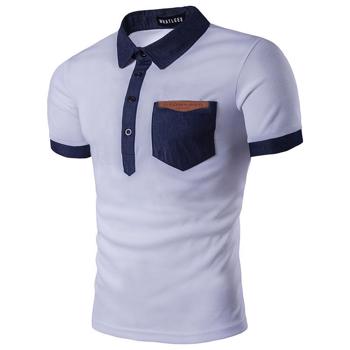 Tricou cu rever pentru barbati, cu maneci scurte ?i buzunare