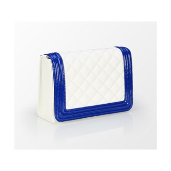Geanta casual dama Tris Company alb-albastru