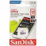 Card de memorie SANDISK Ultra microSDXC 128GB, clasa 10 UHS-I, 48MBs