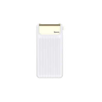 Acumulator Extern Power Bank, Baseus, Thin Digital, 10000 mAh, 2 x USB + USB-C, Incarcare rapida, Alb
