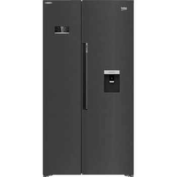 Side by Side BEKO GN163240ZXBRN, NeoFrost Dual Cooling, 576 l, H 179 cm, Clasa E, Dozator apa, dark inox
