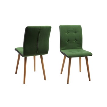 Set 2 scaune din lemn tapitate Frida Green