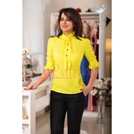 Bluza galben pal din voal cu volanase