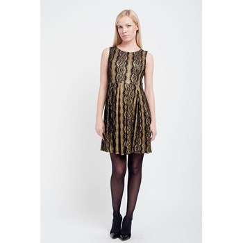 Rochie cu pliuri Cutie London auriu-negru