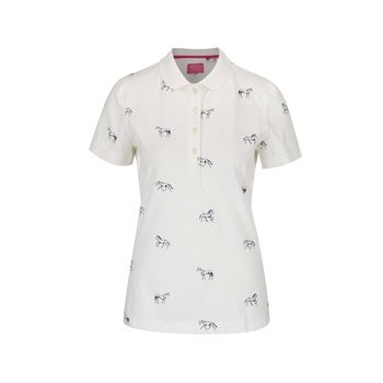 Tricou polo crem Tom Joule Trinity cu model