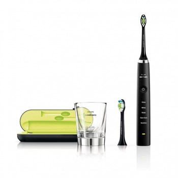 Periuta de dinti Philips Sonicare DiamondClean HX9352/04, 5 moduri, 2 capete de periere, Pahar de încărcare, Negru