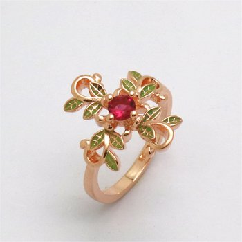 1PC Inel Fashion, pentru Femei, In Forma de Frunza Cruce, Placat cu Aur Roz