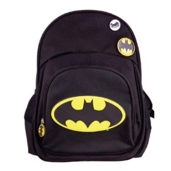 Ghiozdan Logo Batman, pentru baieti, clasa 0, bretele ajustabile, negru