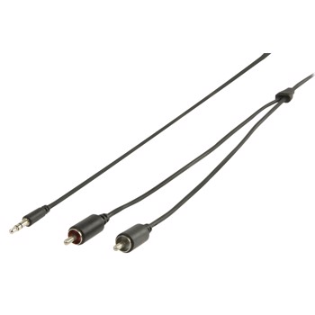 Cablu Audio, Jack Stereo 3.5 mm Tata - 2 X RCA 600Tata, 1.00 M Negru