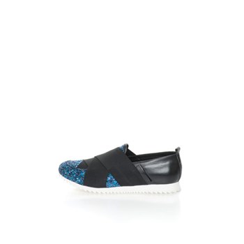 Pantofi slip-on de piele cu insertii stralucitoare