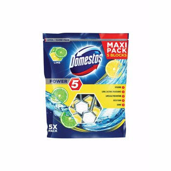 Domestos Power 5 WC Rim Block Lime 5x55g