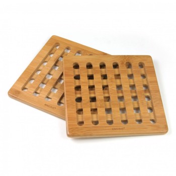 Set 2 suporturi pentru vase fierbinti KingHoff KH-1216 material bambus forma patrata kh-1216