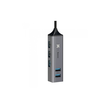HUB Baseus Cube, Apple Macbook, 3x USB 3.0, 2x USB 2.0, Gri