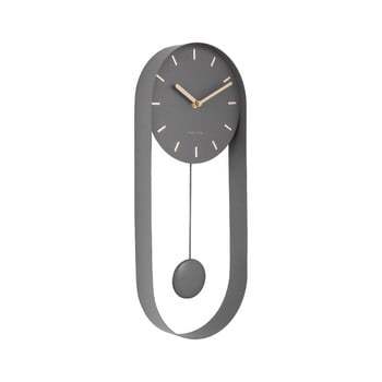 Ceas de perete cu pendul Karlsson Charm, gri