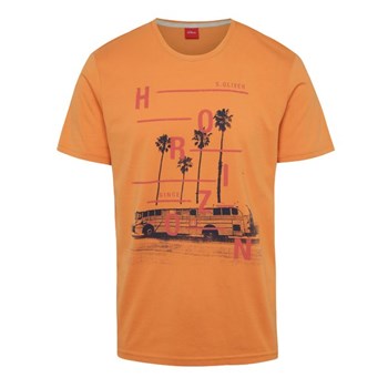 Tricou portocaliu s.Oliver cu imprimeu