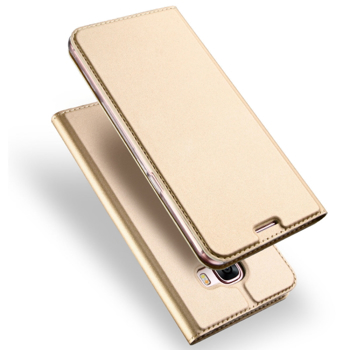 Husa carte flip wallet Dux Ducis pentru Samsung Galaxy A3 2017 auriu