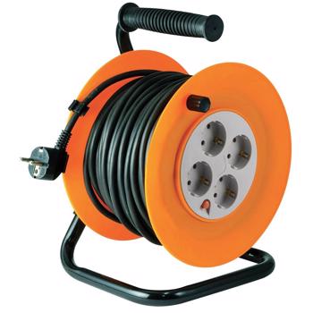 Prelungitor pe tambur cu 4 prize talpa metalica 25m hjr 4-25