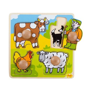 BigJigs Primul meu puzzle - 4 animale domestice