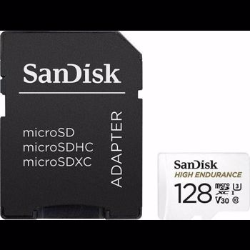 Card de memorie Sandisk High Endurance Video microSDHC, 128GB, Clasa 10, U3, Adaptor microSD
