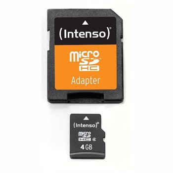 Card de memorie Intenso 4GB Micro SDHC Clasa 4 + Adaptor SD