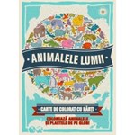 Animalele lumii. Carte de colorat cu harti