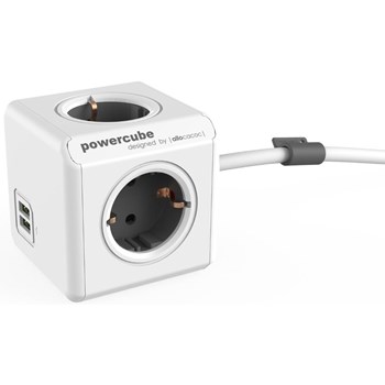 Priza 2 x USB Allocacoc Power Cube Extended Grey aloc1402gy