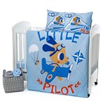 Lenjerie patut cu 3 piese Little Pilot