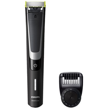 Aparat de barbierit si tuns barba Philips QP6510/60, Umed & Uscat, Pieptene 12 lungimi, Negru/Argintiu + lama suplimentara