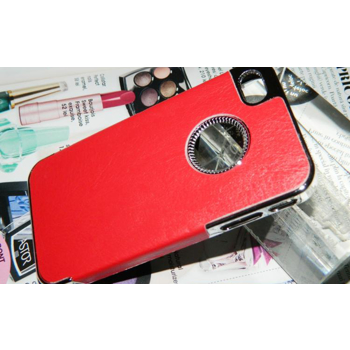 Husa iPhone 4 - 4S Piele Ecologica, rosie, doar la 35 RON, in loc de 80 RON