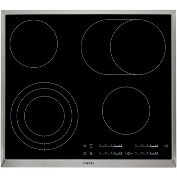 Plita incorporabila AEG HK365407XB; Vitroceramica; 4 Zone de gatit; Touch control; Sticla neagra