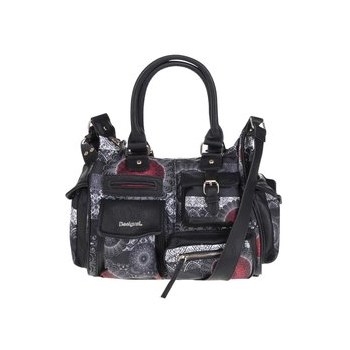 Geanta neagra Desigual London Barbados cu imprimeu