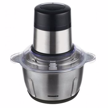 Tocator de legume Heinner Cytheria 300 HMC-D300SS 300W capacitate 2L 2 cutite din inox 2 viteze bol din inox Argintiu HMC-D300SS