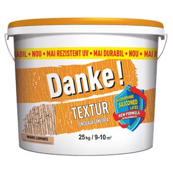 Tencuiala decorativa Danke Textur, aspect structurat, maro luminos, interior/exterior, 25 kg