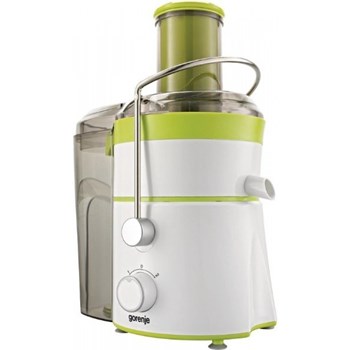 Storcator de fructe si legume Gorenje JC801G, 800 W, Recipient suc 1 l, Recipient pulpa 2 l, 2 Viteze, Tub de alimentare larg, Alb/Verde/Inox