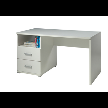 Masa de birou din pal cu 2 sertare, pentru copii Milan Alb, L140,2xl70xH74 cm
