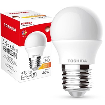 Bec LED Toshiba, E27, 5W, 470 lm, A+, lumina calda