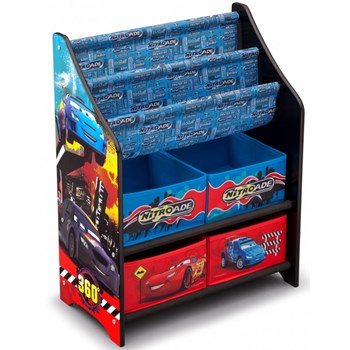 Delta Children - Organizator carti si jucarii cu cadru din lemn Cars