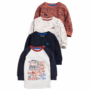 Set de bluze cu imprimeu cu masini - 4 piese