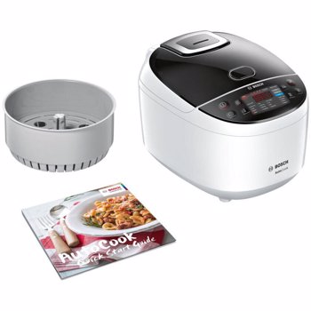 Multicooker Bosch MUC11W12, 940 W, 5 L, 48 programe, Timer, Alb/Negru
