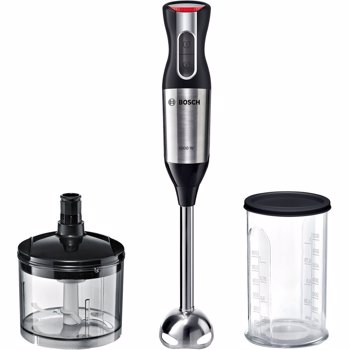 Mixer vertical Bosch ErgoMixx Style MS6CM6120, 1000 W, 12 viteze+Turbo, Minitocator, Vas gradat, Cutit Quattro Blade, Negru / Inox