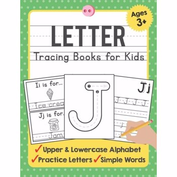 Letter Tracing Books for Kids Ages 3-5: A Beginning Letter Tracing Book for Toddlers (A-Z) With Activity Book for Kids, Paperback - Tuebaah
