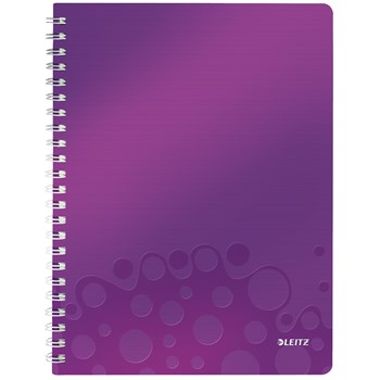 Caiet de birou, A4, matematica, mov metalizat, LEITZ WOW
