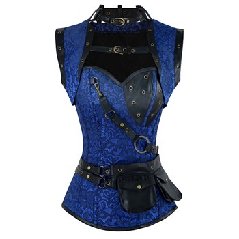 G260-4 Corset cu bolero model vintage cu imprimeu