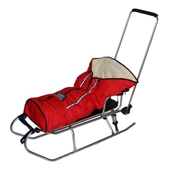 Sanie cu maner Sante si saculet material polar rosu