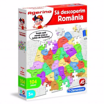 Agerino - Puzzle educativ Sa descoperim Romania, 104 piese