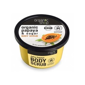 Exfoliant Corporal cu Zahar si Extract de Papaya Juicy Papaya Organic Shop, 250ml