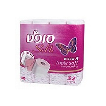 Hartie igienica, 3 straturi, alba, 32 role/set, SANO Soft Silk