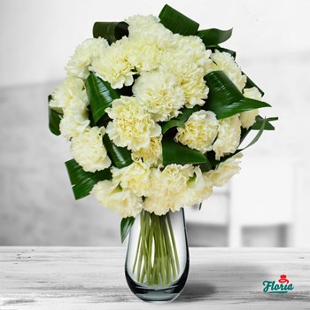 Buchet de 29 garoafe albe